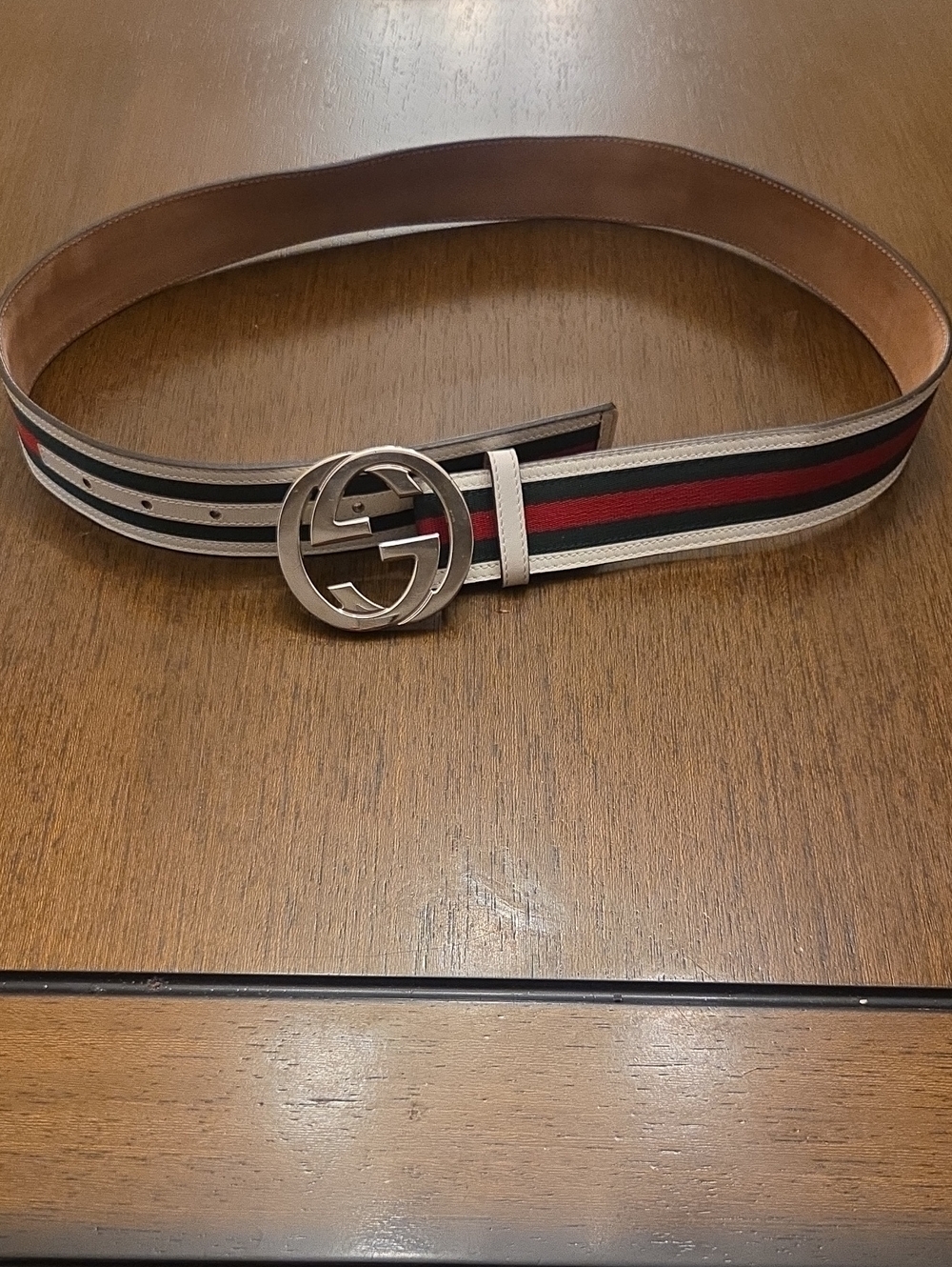 Gucci Tan Leather Belt with Stamped Logo